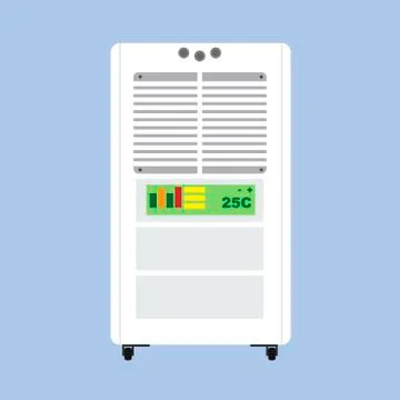 Conditioner air cooling power technology isolated white. Comfort vector tempe Ilustração Stock