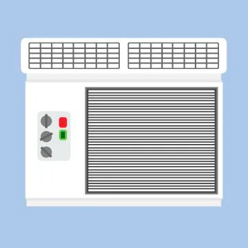 Conditioner air cooling power technology isolated white. Comfort vector tempe Ilustração Stock