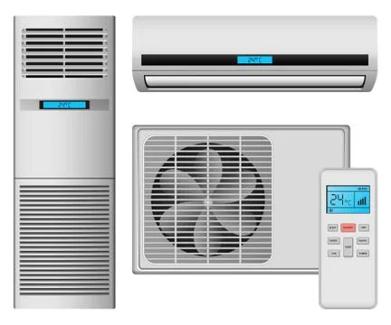 Conditioner air filter icons set, realistic style 库存插图