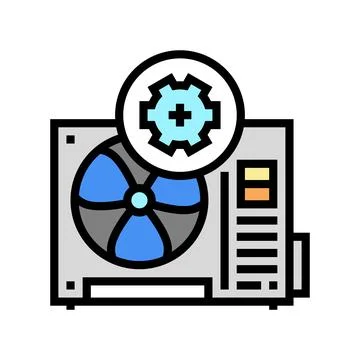 Conditioner block working process color icon vector illustration Stock Illustration