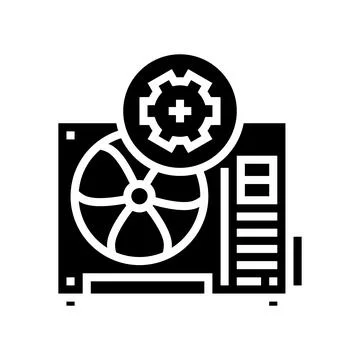 Conditioner block working process glyph icon vector illustration Stockillustratie