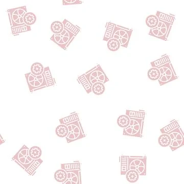 Conditioner block working process glyph seamless pattern Illustrazione stock