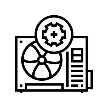 Conditioner block working process line icon vector illustration Stockillustratie