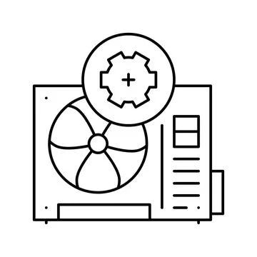 Conditioner block working process line icon vector illustration Illustrazione stock