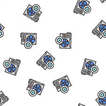 Conditioner block working process vector seamless pattern Stock Illustration