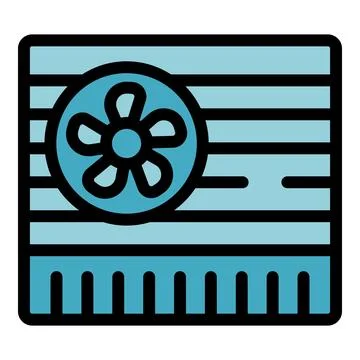 Conditioner cooling system blowing fresh air with rotating fan Ilustración de archivo