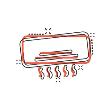 Conditioner icon in comic style. Cooler cartoon vector illustration on white  Illustrazione stock