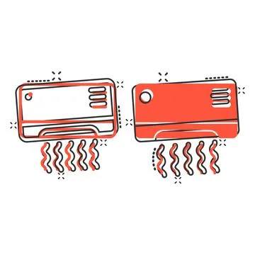 Conditioner icon in comic style. Cooler cartoon vector illustration on white  Stockillustratie