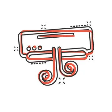 Conditioner icon in comic style. Cooler cartoon vector illustration on white  Illustrazione stock