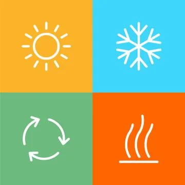 Conditioning icons set for simple flat style weather ui design Stock Illustration