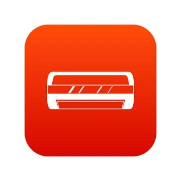 Conditioning split system icon digital red Stock Illustration