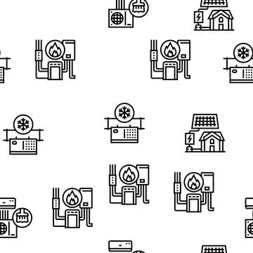 Conditioning System Electronics Vector Seamless Pattern Stock Illustration
