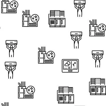 Conditioning System Electronics Vector Seamless Pattern Stock Illustration