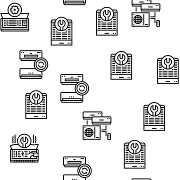 Conditioning System Electronics Vector Seamless Pattern Stock Illustration