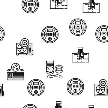 Conditioning System Electronics Vector Seamless Pattern Stock Illustration
