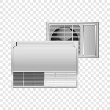 Conditioning system mockup, realistic style Illustrazione stock