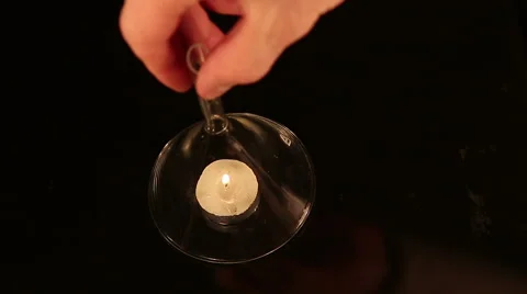 Conditions for combustion. Burning wick is extinguished without access of air Stock Footage 68206888