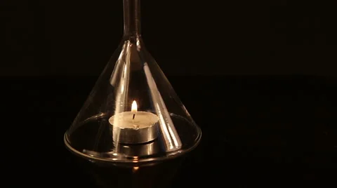 Conditions for combustion. Burning wick is extinguished without access of air Stock Footage