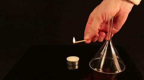 Conditions for combustion. Burning wick is extinguished without access of air Stock Footage 68206952