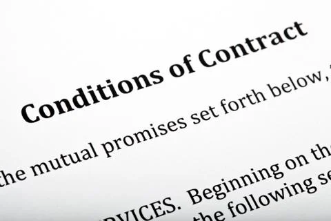 Conditions of Contract Letter Stock Photos