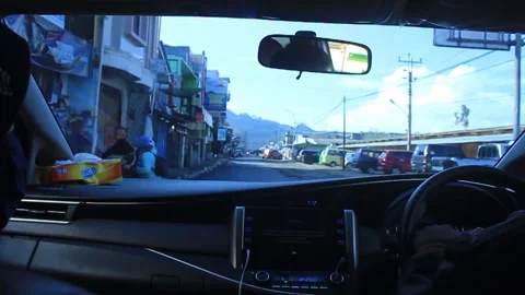 Conditions from inside the car facing forward Video stock 275635055