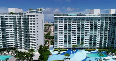 Condo blocks in Miami Beach Stock Footage 205112157