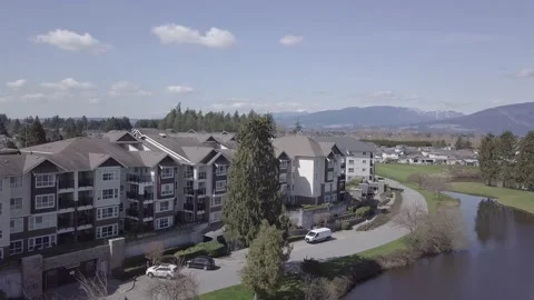 Condo Building Drone Point of View Video stock 154293676