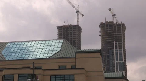 Condo buildings under construction v5 Stock Footage 62472927