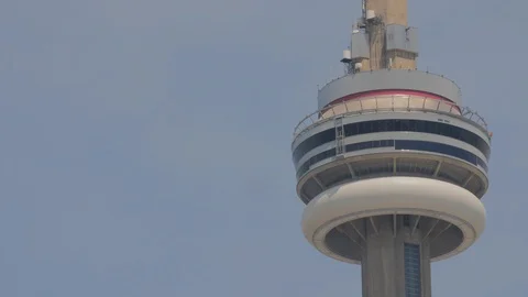 Condo Construction Development Building CN Tower Closeup Sky Video stock 92319191