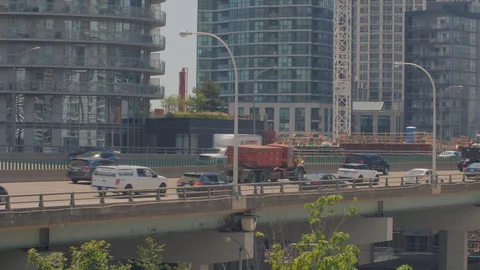 Condo Construction Development Building Gardiner Highway Workers Video stock 92319350