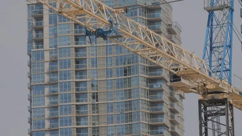 Condo Construction Development Tower Crane Building Medium Rotating 2 Video stock 92186677