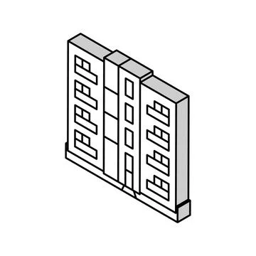 Condo house isometric icon vector illustration Ilustración de archivo