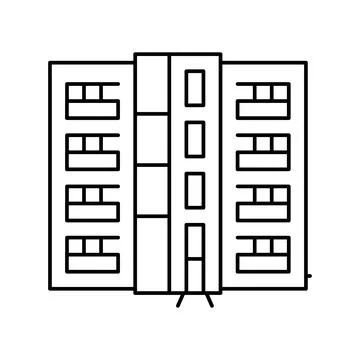Condo house line icon vector illustration Ilustración de archivo
