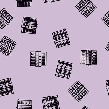 Condo house line seamless pattern Ilustración de archivo