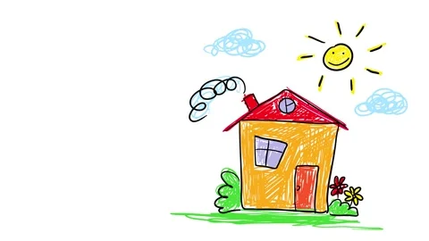 Condo house plan drawn by a 5 year old suggesting his fader is a real estate Stock Footage 131047452