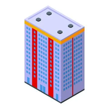 Condo multistory building icon isometric vector. City block Ilustración de archivo