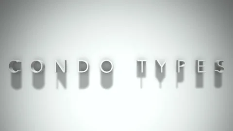 Condo types 3D title animation with shadows on a white background Stock Footage 297105729