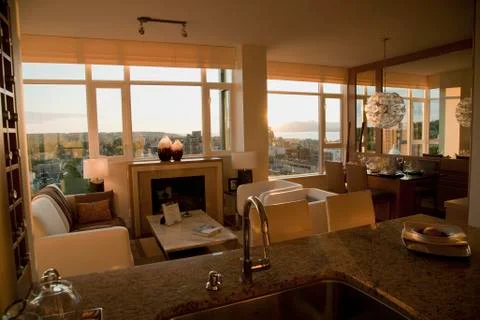 Condo/Apartment with Open Floor Plan 库存照片