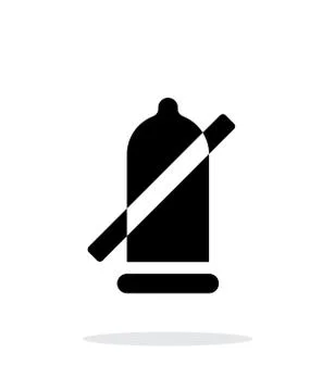 Condom ban icon on white background. Stock Illustration