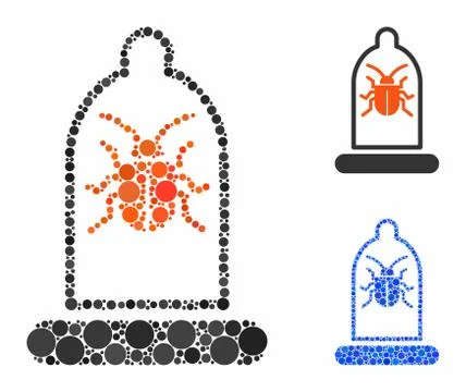 Condom bug Mosaic Icon of Circle Dots Stock-Illustration
