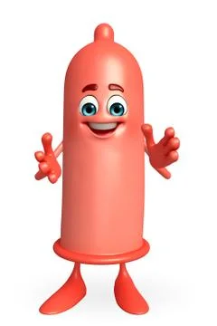 Condom character with clapping pose Stock-Illustration