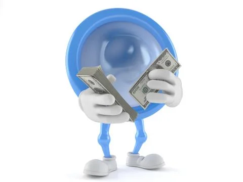 Condom character counting money Stock-Illustration