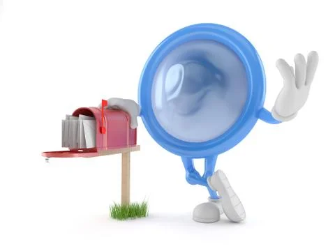 Condom character with mailbox Stock Illustration