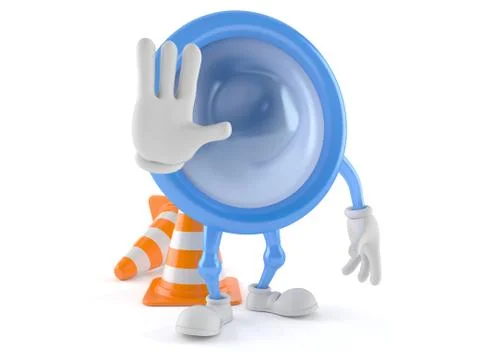 Condom character with stop gesture Stock-Illustration
