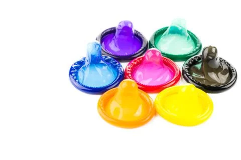 Condom colourful Stock Photos