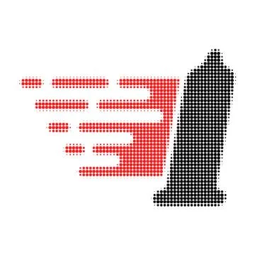 Condom Halftone Dotted Icon with Fast Rush Effect Stock-Illustration
