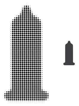 Condom Halftone Dotted Icon Stock-Illustration