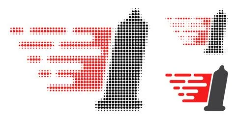 Condom Halftone Dotted Icon Stock-Illustration