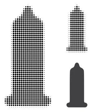 Condom Halftone Dotted Icon Stock-Illustration