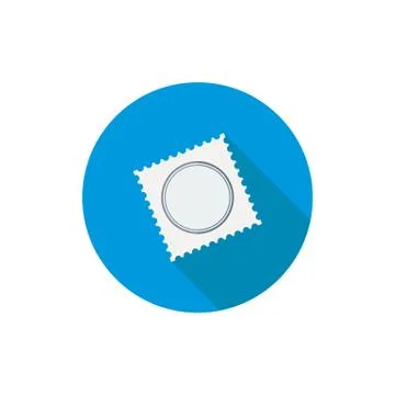 Condom icon in a flat design with long shadow illustration Stock Illustration